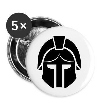 Spartanischer Helm - Buttons klein 25 mm (5er Pack) - Weiß - Vorne