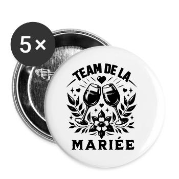 Wife Bride Team for a Bachelorette Party Team Bride - Buttons small 1''/25 mm (5-pack) - white - Front