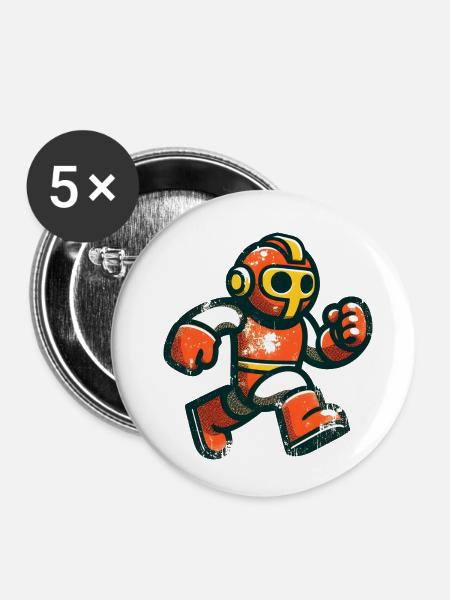 Schreckgespenst - Buttons klein 25 mm (5er Pack) - Weiß
