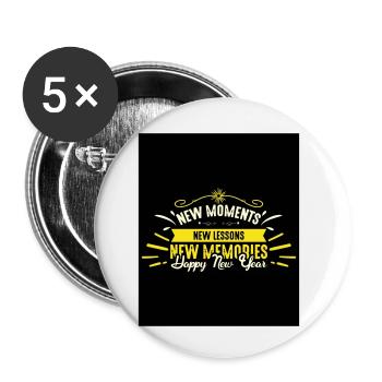 Nouvel An 4 - Lot de 5 petits badges (25 mm) - blanc - Devant
