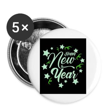 Nouvel An 7 - Lot de 5 petits badges (25 mm) - blanc - Devant
