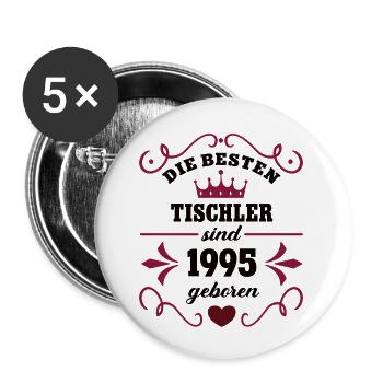 Tischlerin Geburtstag Jahrgang 1995 Kollegin - Buttons klein 25 mm (5er Pack) - Weiß - Vorne