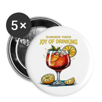DRINK SPRITZ JOY OF DRINKING - Buttons small 1''/25 mm (5-pack) - white - Front