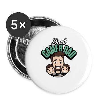 The Original Gaming Dad - Buttons small 1''/25 mm (5-pack) - white - Front