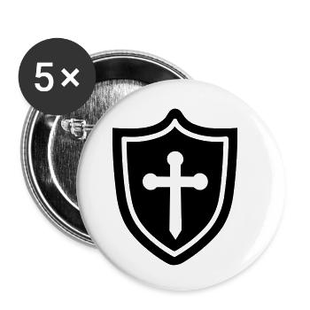 shield - Buttons small 1''/25 mm (5-pack) - white - Front