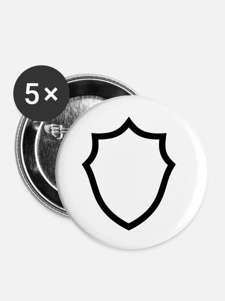 Schild - Buttons klein 25 mm (5er Pack) - Weiß