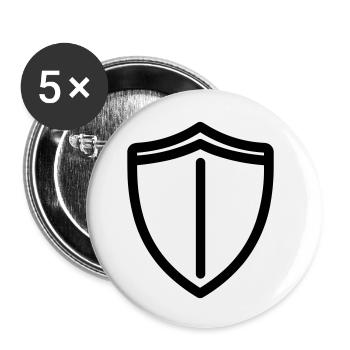shield - Buttons small 1''/25 mm (5-pack) - white - Front