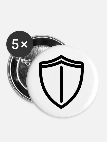 Schild - Buttons klein 25 mm (5er Pack) - Weiß