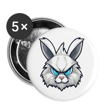 Kein Bock auf Ostern - Osterhase - Buttons klein 25 mm (5er Pack) - Weiß - Vorne
