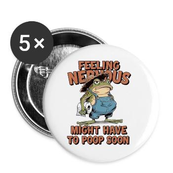 Reizdarmsyndrom Cowboyfrosch - Buttons klein 25 mm (5er Pack) - Weiß - Vorne