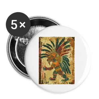 Mayan Demon God in Ancient Style - Buttons small 1''/25 mm (5-pack) - white - Front
