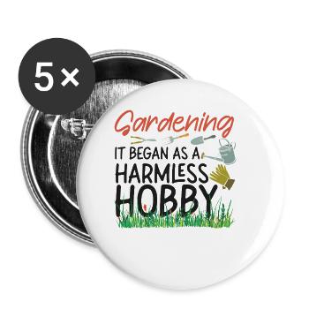 Amoureux des plantes Jardinage Jardinage - Lot de 5 petits badges (25 mm) - blanc - Devant