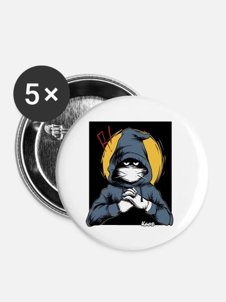 Verdächtiger in einem Kapuzenpullover - Buttons klein 25 mm (5er Pack) - Weiß