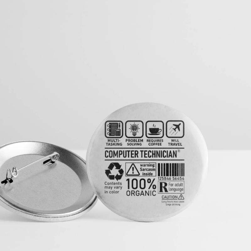 Computer Technician multi tasking problem solving Buttons klein 25 mm (5er Pack)