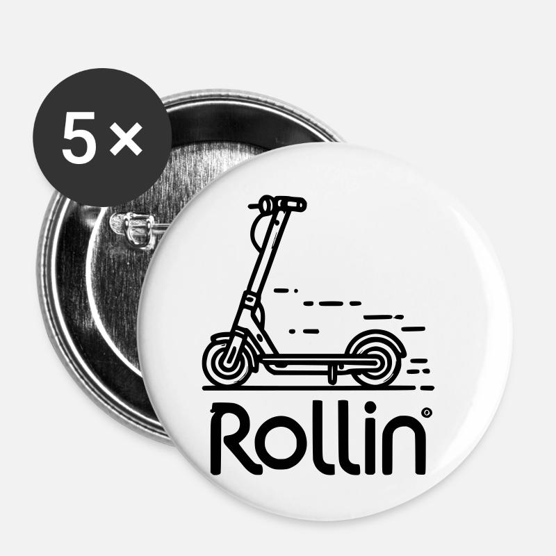 E-scooters - Buttons small 1''/25 mm (5-pack) - white