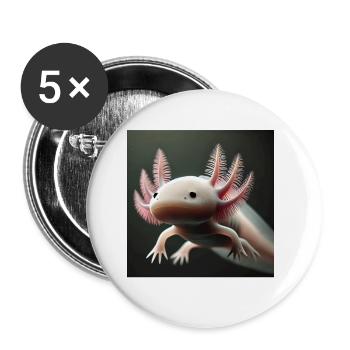 Süßer Axolotl – Lustiges Wasserwesen - Buttons klein 25 mm (5er Pack) - Weiß - Vorne