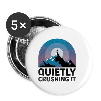 Écraser tranquillement les dictons pour les introvertis - Lot de 5 petits badges (25 mm) - blanc - Devant