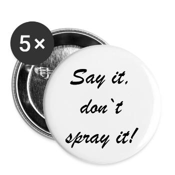 Dis-le - Lot de 5 petits badges (25 mm) - blanc - Devant