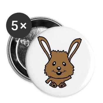 Bunny Rabbit Bunny Cartoon Small Animal Cute - Buttons small 1''/25 mm (5-pack) - white - Front