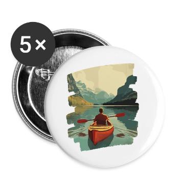 Kajak Kajakfahrer Kajakfahren Outdoor - Buttons klein 25 mm (5er Pack) - Weiß - Vorne