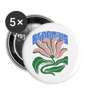 Blühende Stärke - Buttons klein 25 mm (5er Pack) - Weiß - Vorne