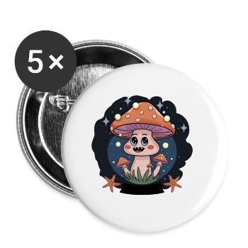 All Mushrooms Are Edible Some Only Once - Buttons klein 25 mm (5er Pack) - Weiß - Vorne