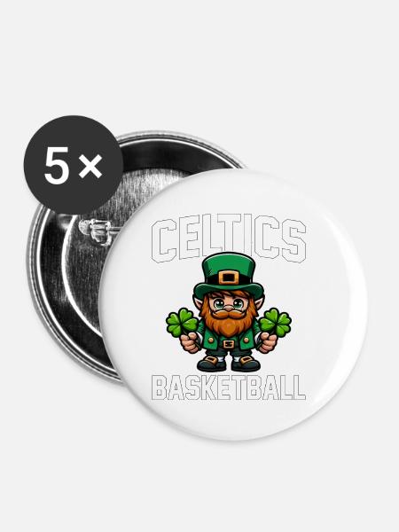 CELTICS BASKETBALL - BASKETBALL - Buttons klein 25 mm (5er Pack) - Weiß