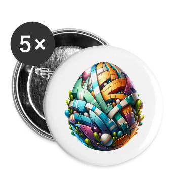 Easter egg - Buttons small 1''/25 mm (5-pack) - white - Front