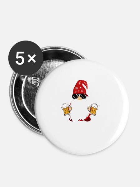 bier3 Zeichenfläche 1 - Buttons klein 25 mm (5er Pack) - Weiß
