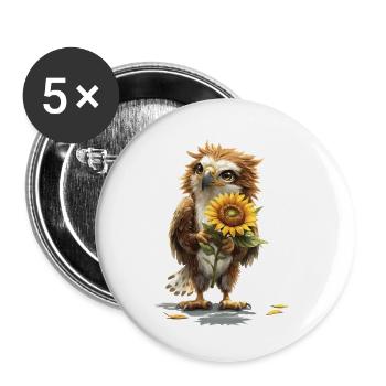 Meerschweinchen - Buttons klein 25 mm (5er Pack) - Weiß - Vorne