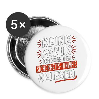 SÉCURITÉ - Lot de 5 petits badges (25 mm) - blanc - Devant