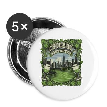 Chicago Goes Green - Buttons small 1''/25 mm (5-pack) - white - Front