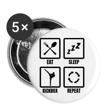 Daily routine for kickboxers - Buttons small 1''/25 mm (5-pack) - white - Front