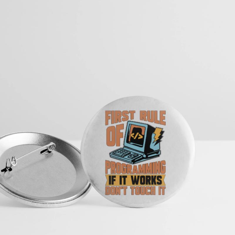 Coder First Rule Of Programming If Web Developer Buttons klein 25 mm (5er Pack)