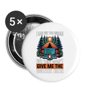 Coder I Can Fix The World Web Developer Coders - Buttons klein 25 mm (5er Pack) - Weiß - Vorne