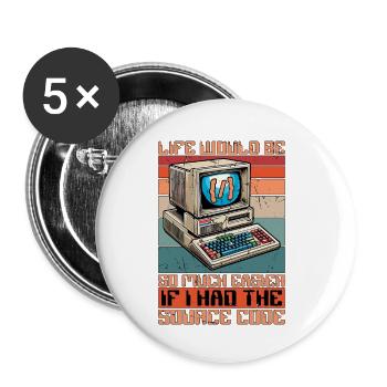 Coder Life Would Be So Much Easier Web Developer - Buttons klein 25 mm (5er Pack) - Weiß - Vorne