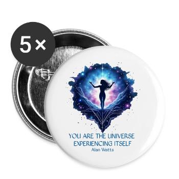 Mystische Frau | Alan Watts Zitat Design - Buttons klein 25 mm (5er Pack) - Weiß - Vorne