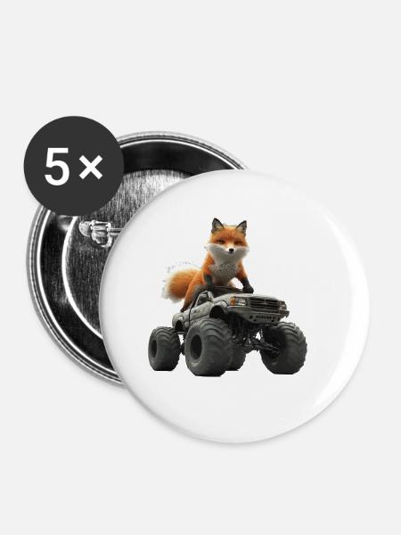 Fuchs - Buttons klein 25 mm (5er Pack) - Weiß