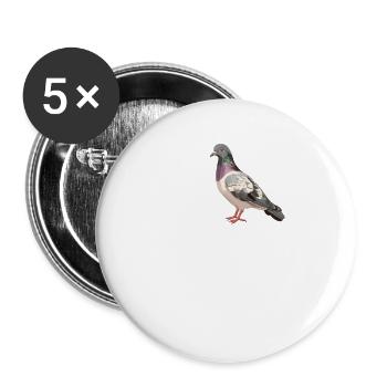 Pigeons Pigeon - Lot de 5 petits badges (25 mm) - blanc - Devant