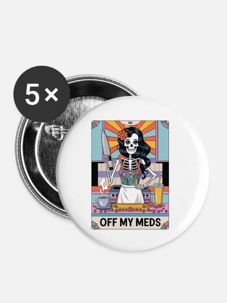 Tarotkarte - Buttons klein 25 mm (5er Pack) - Weiß