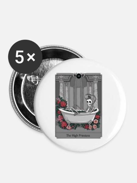 Tarotkarte - Buttons klein 25 mm (5er Pack) - Weiß