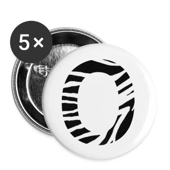 Letter o zebra - Buttons small 1''/25 mm (5-pack) - white - Front