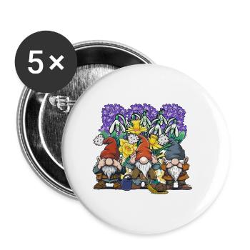 Garden Spring Gardener Gardening Hobby Gardener - Buttons small 1''/25 mm (5-pack) - white - Front