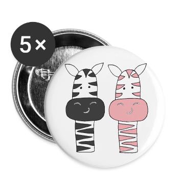 zebra mr and mrs - Buttons small 1''/25 mm (5-pack) - white - Front