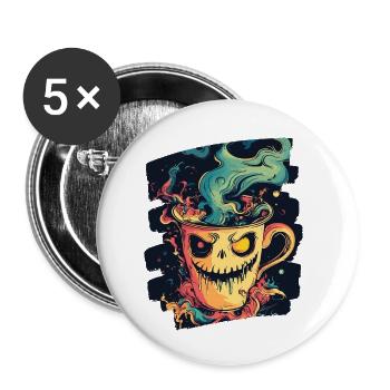 Kaffee Coffee Kaffeeliebhaber - Buttons klein 25 mm (5er Pack) - Weiß - Vorne
