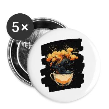 Kaffee Coffee Kaffeeliebhaber - Buttons klein 25 mm (5er Pack) - Weiß - Vorne