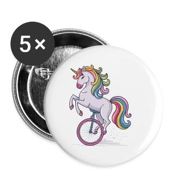 Dieser Typ Liebt Unicycles, Unicorn - Buttons klein 25 mm (5er Pack) - Weiß - Vorne