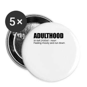 Definition of adulthood: Definition of E - Buttons small 1''/25 mm (5-pack) - white - Front