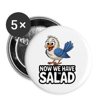 VOGEL NOW WE HAVE THE SALAD - Buttons small 1''/25 mm (5-pack) - white - Front