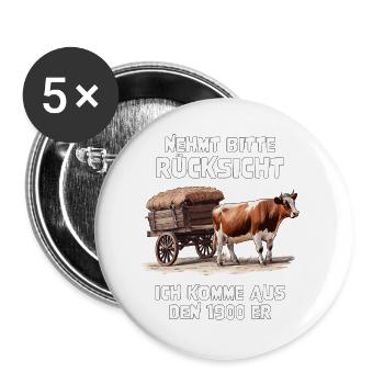 COW COVERED WAGON TAKES CONSIDERATION 1900s - Buttons small 1''/25 mm (5-pack) - white - Front